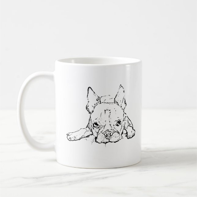Cute French Bulldog Mug, Personalized Coffee Mug (Left)