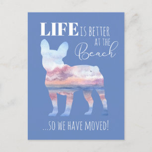 Cute French Bulldog New Address Postcard