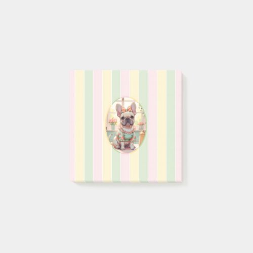 Cute French Bulldog Pastel Lines Cottagecore Post_it Notes