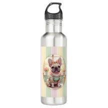 Cute French Bulldog Pastel Lines Cottagecore
