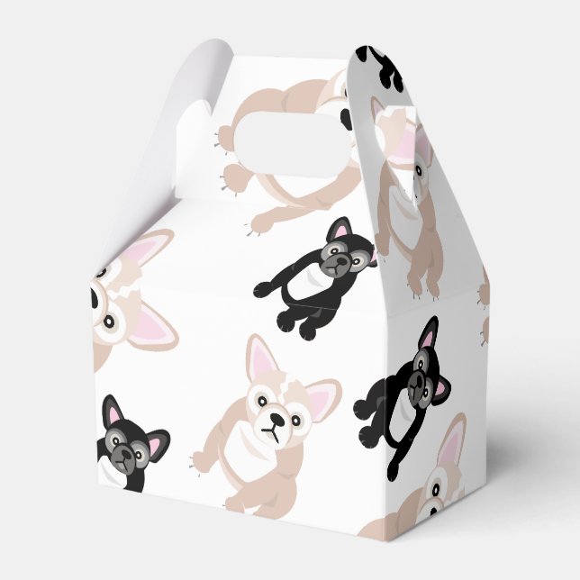 Cute French Bulldog Pattern Favor Boxes (Front Side)
