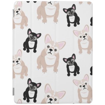 Cute French Bulldog Pattern Ipad Smart Cover by DoodleDeDoo at Zazzle
