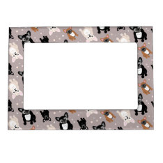 Cute French Bulldog Pattern Magnetic Frame at Zazzle