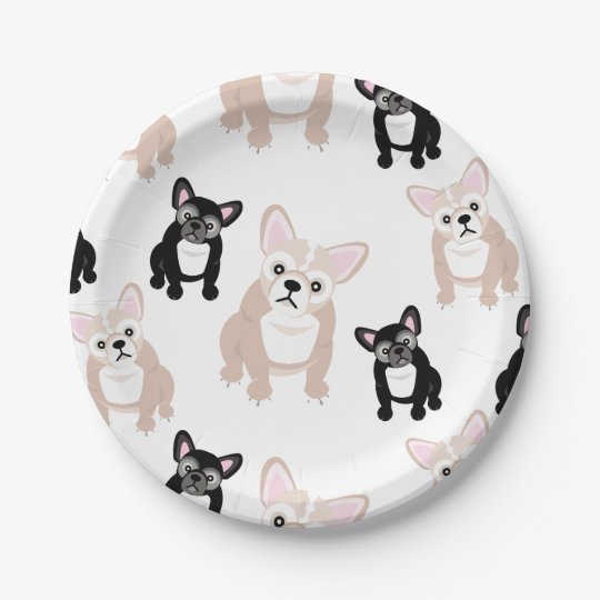Cute French Bulldog Pattern Paper Plate | Zazzle.com Cute French Bulldog Pattern Paper Plate | Zazzle.com