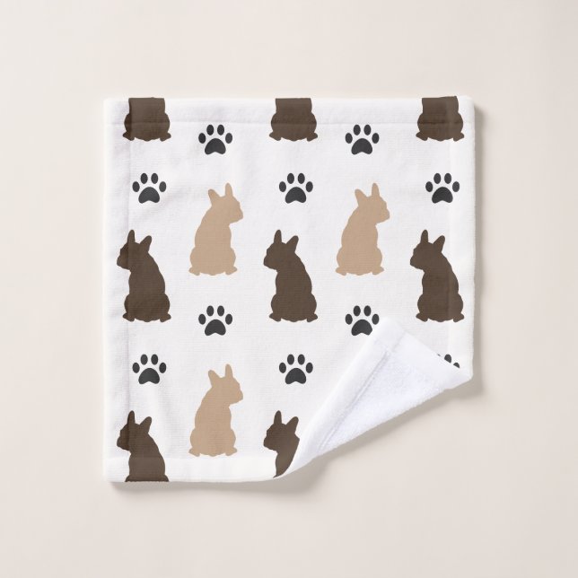 Cute French Bulldog Pattern Wash Cloth (Wash Cloth)