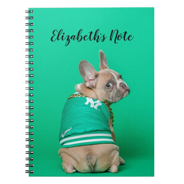 Cute French Bulldog Personalized Notebook (Front)