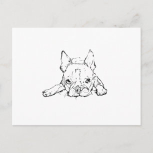 Cute French Bulldog, Personalized Postcard