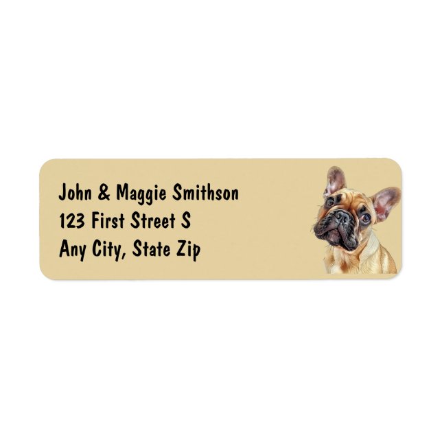 Cute French Bulldog Pet Animal Fun Label (Front)