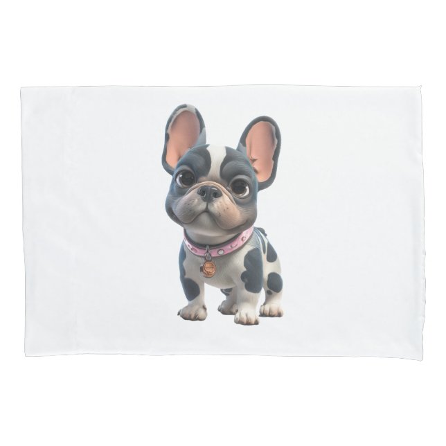 Cute French Bulldog Pillow Case (Front-Left)