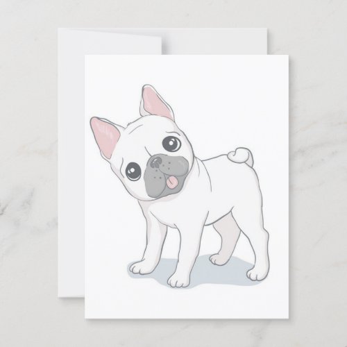 Cute French Bulldog Portrait  Dog Lover Invitation