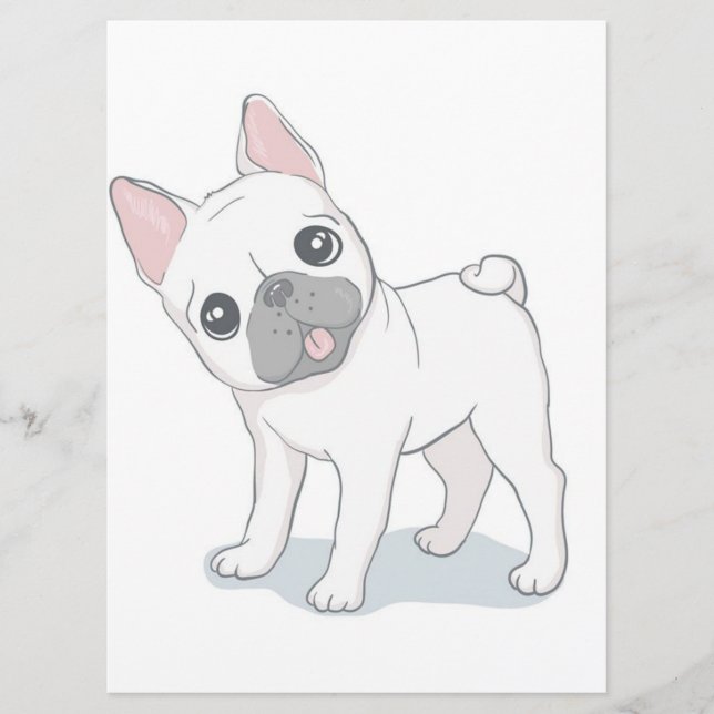 Cute French Bulldog Portrait | Dog Lover Menu (Front)