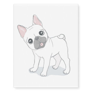 Cute French Bulldog Portrait Dog Lover Temporary Tattoos