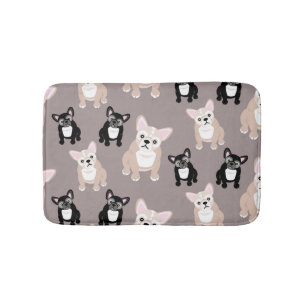 Cute French Bulldog Puppies Bathroom Mat