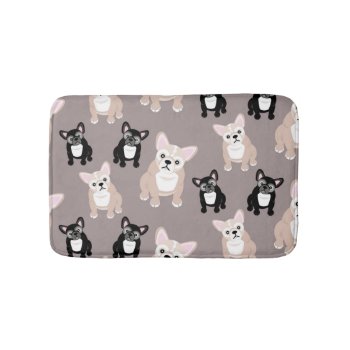 Cute French Bulldog Puppies Bathroom Mat by DoodleDeDoo at Zazzle