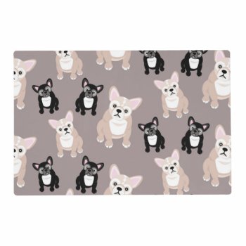Cute French Bulldog Puppies Placemat by DoodleDeDoo at Zazzle