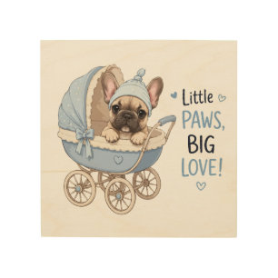Cute French Bulldog Puppy Baby Stroller Retro Art