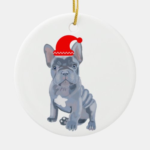 Cute French Bulldog Puppy  Ceramic Ornament