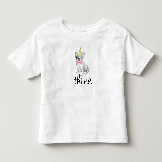 Cute French Bulldog Puppy Dog Birthday Shirt (Front)