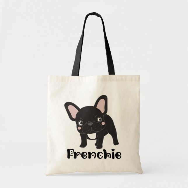Cute French Bulldog Puppy Dog Cartoon Frenchie  Tote Bag (Front)