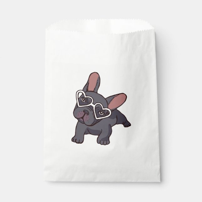 Cute French Bulldog Puppy Dog  Frenchie Party Favor Bag (Front)