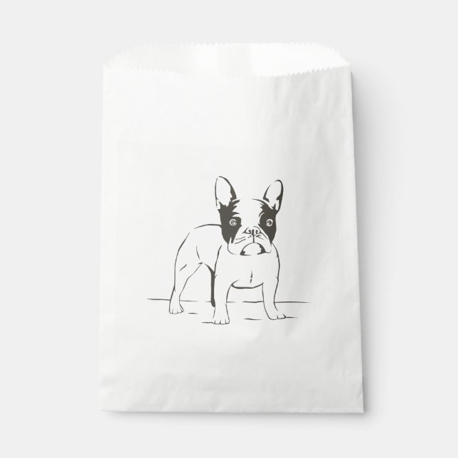 Cute French Bulldog Puppy Dog  Frenchie Party Favor Bag (Front)