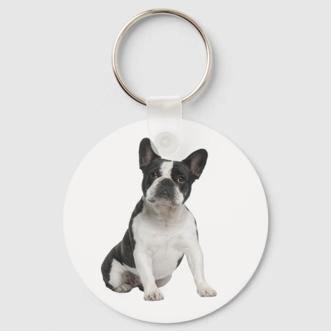 Cute French Bulldog Puppy Dog Keychain (Front)