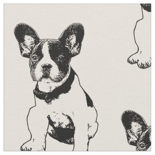 Cute French Bulldog Puppy Fabric