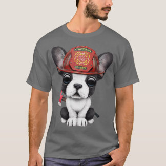Cute French Bulldog Puppy Firefighter T-Shirt