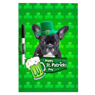 Cute French Bulldog Puppy Hat St. Patrick Day Dry-Erase Board