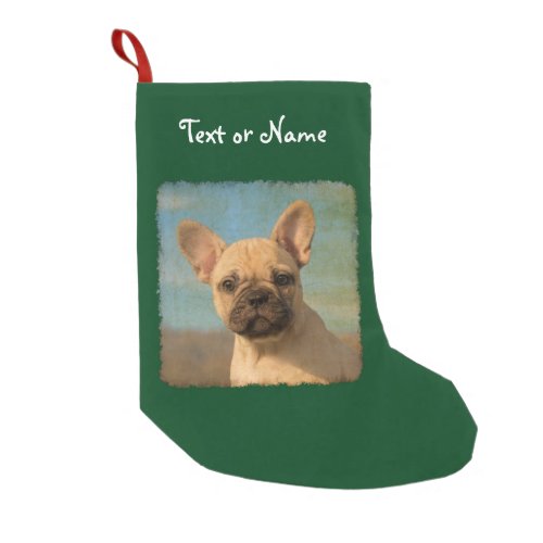 Cute French Bulldog Puppy  _ Personalized Santa Small Christmas Stocking