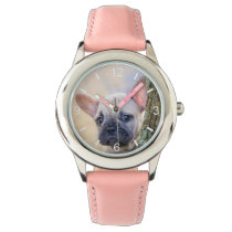 Cute French Bulldog Puppy Posing in a Branch Fork Watch