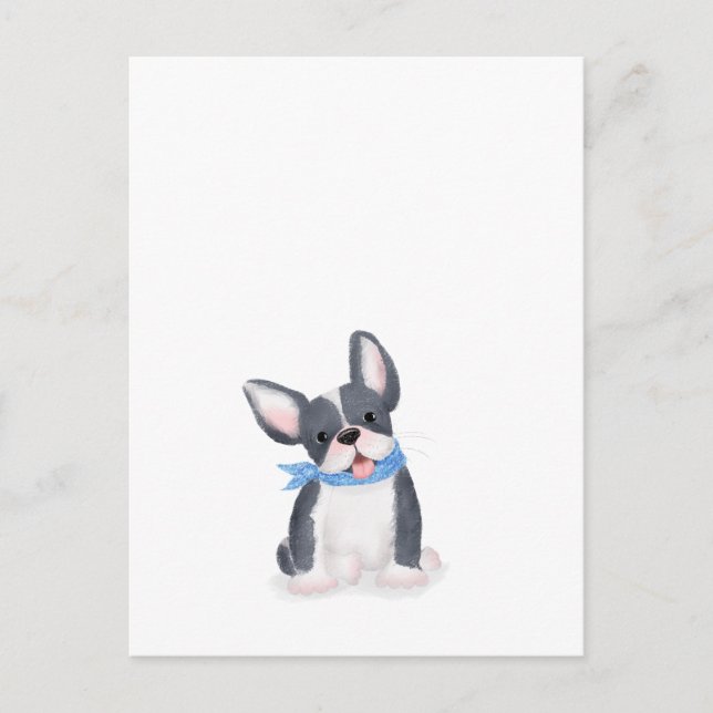 Cute French bulldog puppy postcard (Front)