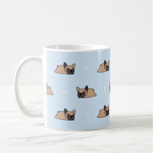 Cute french bulldog puppy sleeping seamless patter coffee mug