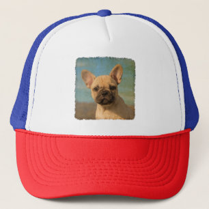 Cute French Bulldog Puppy Vintage Dog Photo - Trucker Hat