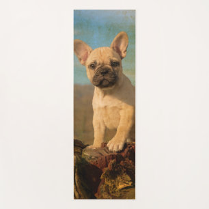 Cute French Bulldog Puppy Vintage Portrait Photo Yoga Mat