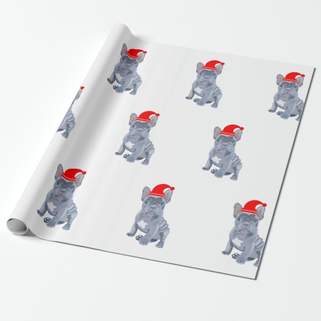 Cute French Bulldog Puppy  Wrapping Paper (Unrolled)