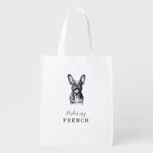 Cute French Bulldog Reusable Grocery Bag 