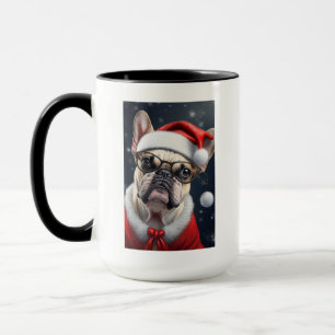 Cute French Bulldog Santa Christmas Holiday Design Mug