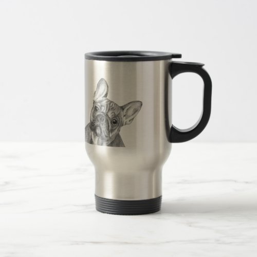 Cute French Bulldog stainless steel travel mug