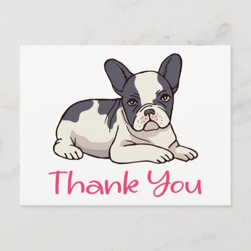 Cute French Bulldog Thank You Frenchie Puppy Dog Postcard