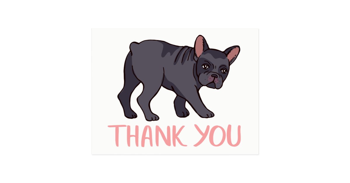 Cute French Bulldog Thank You Frenchie Puppy Dog Postcard | Zazzle.com