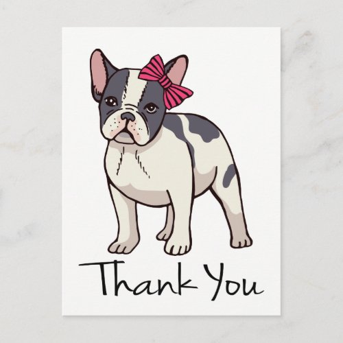 Cute French Bulldog Thank You Frenchie Puppy Dog Postcard