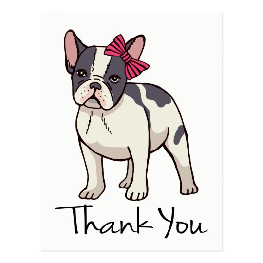 Cute French Bulldog Thank You Frenchie Puppy Dog Postcard | Zazzle.com