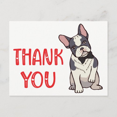 Cute French Bulldog Thank You Frenchie Puppy Dog Postcard