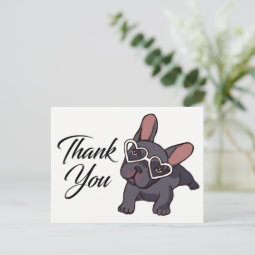 Cute French Bulldog Thank You Frenchie Puppy Dog Postcard | Zazzle