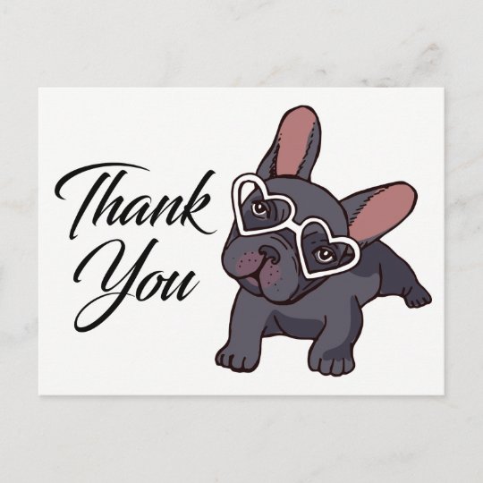 Cute French Bulldog Thank You Frenchie Puppy Dog Postcard | Zazzle.com
