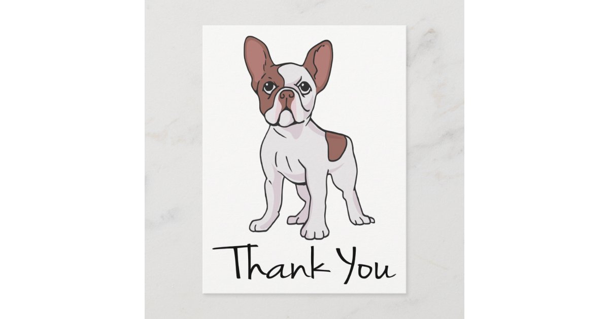 Cute French Bulldog Thank You Frenchie Puppy Dog Postcard | Zazzle