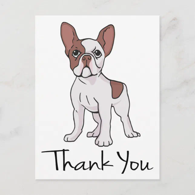 Cute French Bulldog Thank You Frenchie Puppy Dog Postcard | Zazzle