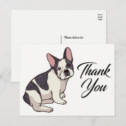 Cute French Bulldog Thank You Frenchie Puppy Dog Postcard | Zazzle