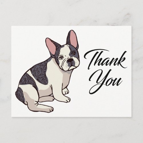 Cute French Bulldog Thank You Frenchie Puppy Dog Postcard